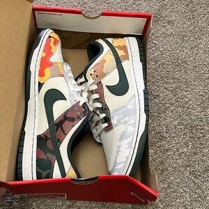 Size 10.5 - Nike Dunk SE Low Sail Multi-Camo